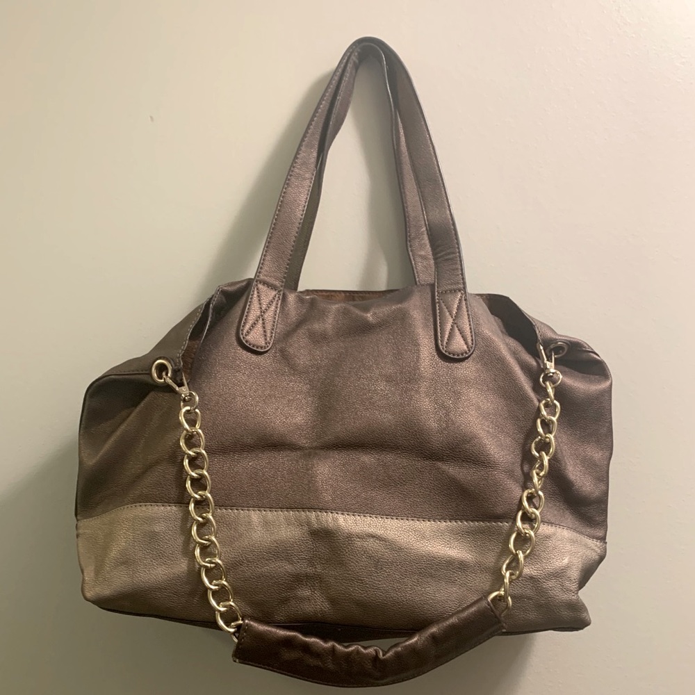 Metallic Brown Bag
